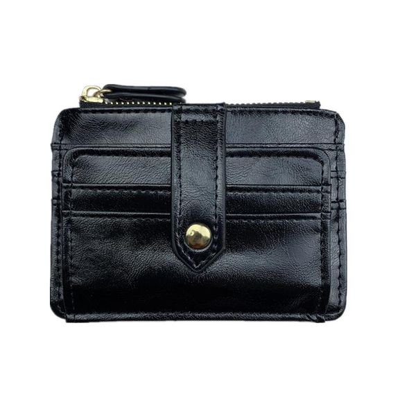 

card holders black small holder coin zipper korean minimalist id wallet leather travel accessories cartera ae50cb, Brown;gray