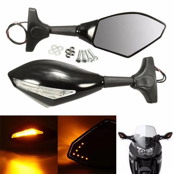 Motorrad-Rückspiegel mit LED-Blinker für Honda Kawasaki Suzuki Yamaha