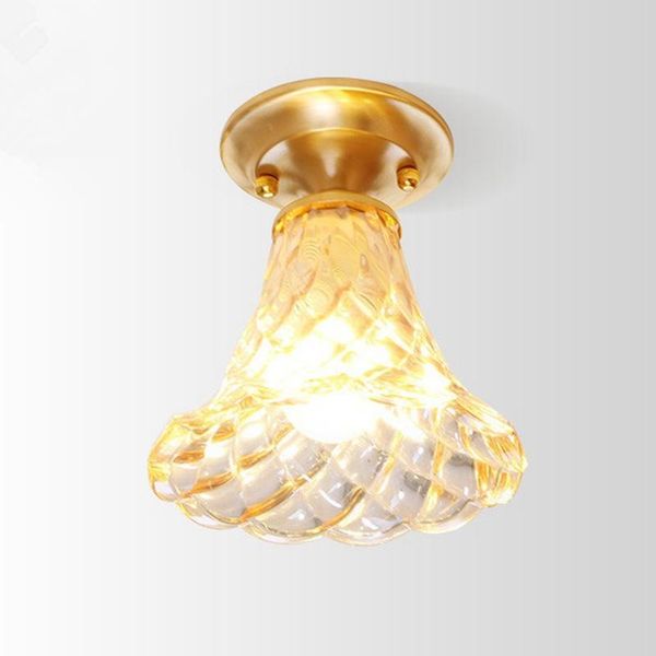 

ceiling lights lukloy loft aisle lamp classical copper corridor entrance glass lampshade universal e27 screw light source