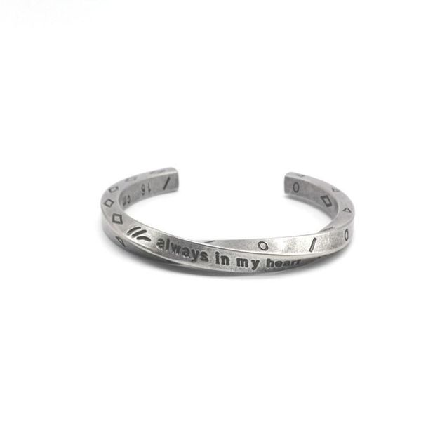 

bangle creative antique silver stainless steel factory direct sales, Black
