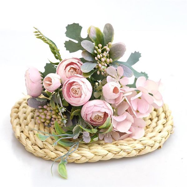 

decorative flowers & wreaths 1 bouquet camellia artificial peony rose silk fake flores wedding flower diy home garden party office decoratio