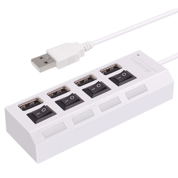 

smart home control high speed mini 4 ports selling and super pratical usb 2.0 hub adapter blue led light switch household electric equipment