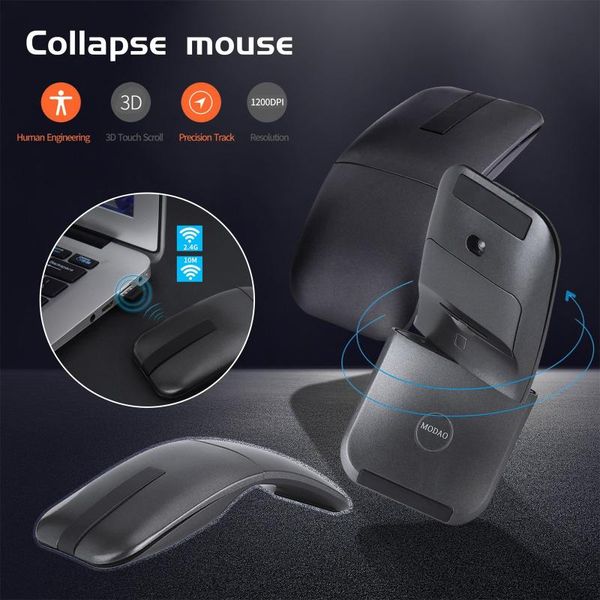 

mice 1000dpi adjustable frequency ultra-thin folding wireless optical mouse ergonomic gaming deskpc lapmouse#g