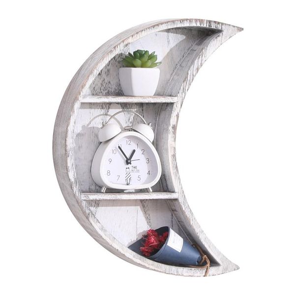 

hooks & rails home decor bathroom floating stand display rack easy install office bedroom for crystal wooden moon shelf nursery wall hanging