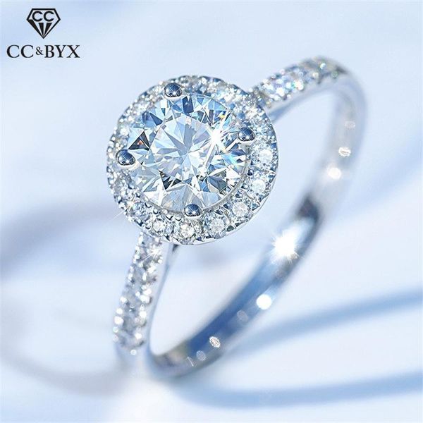 

wedding rings silver for women round stone cubic zirconia engagement ring bridal classic jewelry anillos drop 583, Slivery;golden