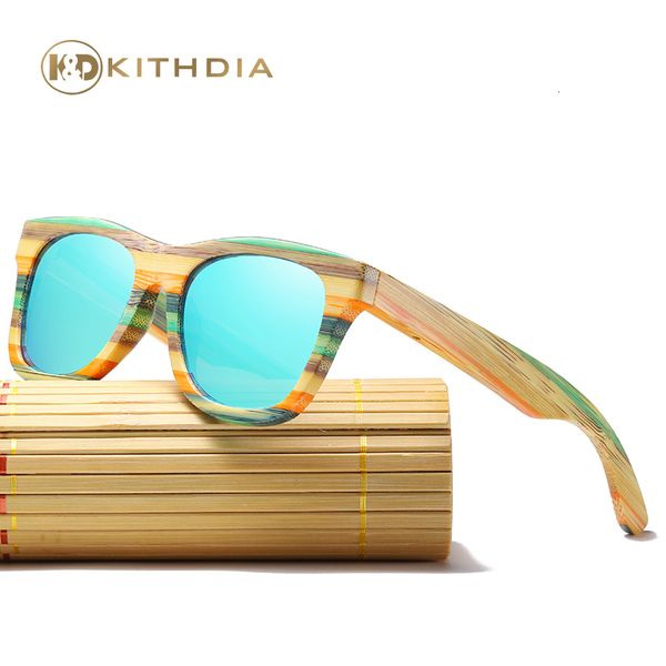 

sunglasses fashion kithdia skateboard bamboo wooden polarized with box, White;black