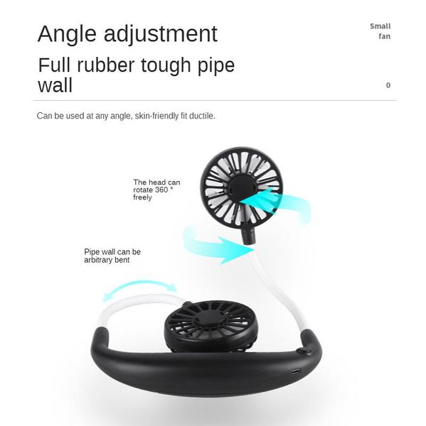 

electric fans colored lights hanging neck fan lazy portable usb sports