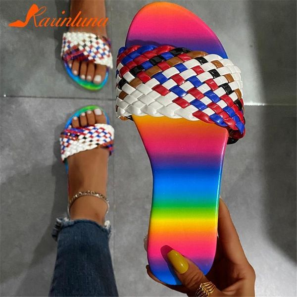 

slippers fashion female indoor outdoor casual beach multicolor flat with women summer shoes pelx, Black