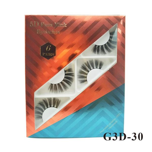 

false eyelashes g&u 6 pair 3d faux mink 5d luxury