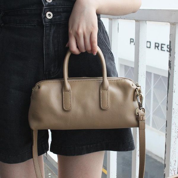 

evening bags johnature versatile simple handbag korean small women bag genuine leather 2021 leisure real soft cowhide shoulder