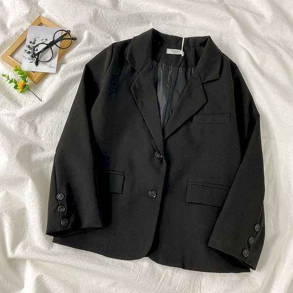 

women's suits & blazers 2021 oversized fashion trendy casual outerwear handsome suit jackets western clothes coats long harajuku, White;black