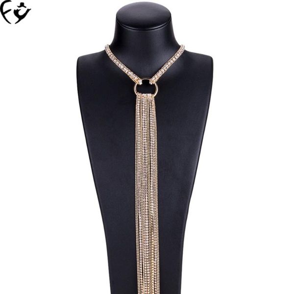 

europe and the united states exaggerated women fashion chain long jewelry fy190311026 chokers, Golden;silver