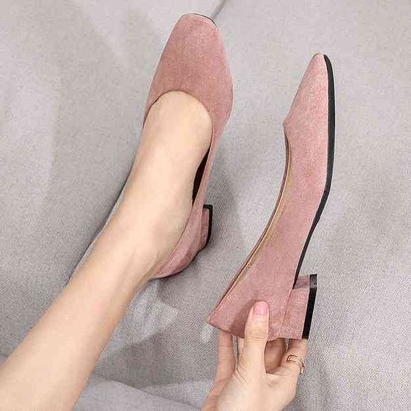 

dress shoes square heel toe low high heels big size casual flock leather shallow slip-on basic pumps women spring p0001 qhq6, Black