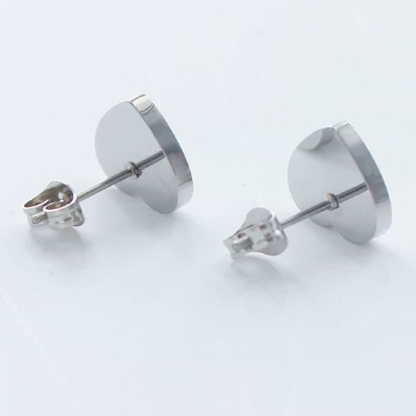 

stainless steel fashion t ear stud jewelry 10mm heart-shaped pendant earrings lover earrings for women party wedding gifts, Golden;silver