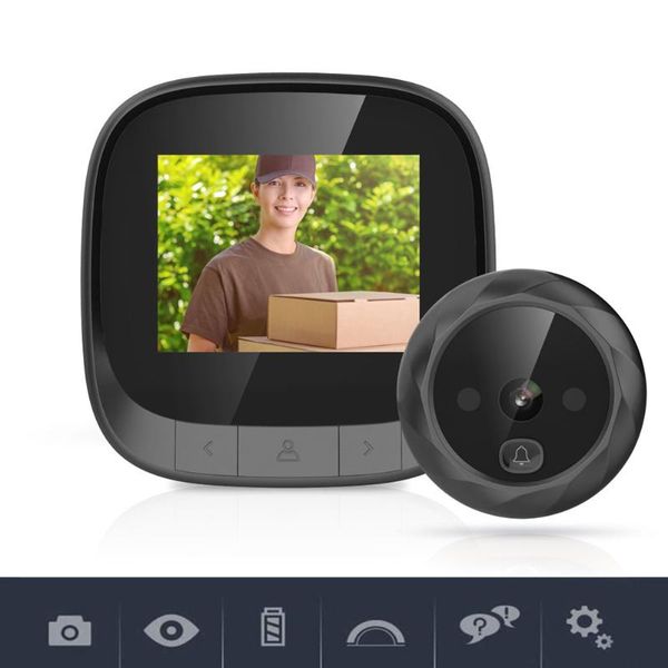 

door hole smart camera wifi hd 2.4 inch home visible cat eye doorbell voice phone intercom video anti-theft doorbells