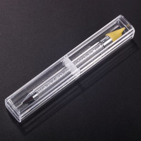 Двойная головка ногтей точевая ручка Multi функция горный хрусталь Crayons DIY Wax карандаш с коробкой для хранения DH8557
