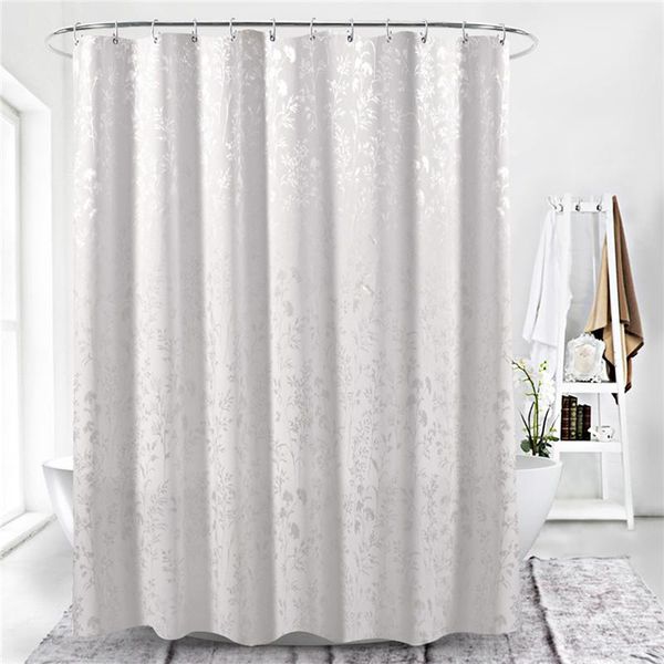 

polyester in white leaf print curtain bathroom bath curtains easy clean shower waterproof products