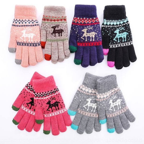

avfn selling winter thickened fingerless plush touch screen deer mittens knitting cycling warm warm bicycle gloves touch screen gloves, Blue;gray