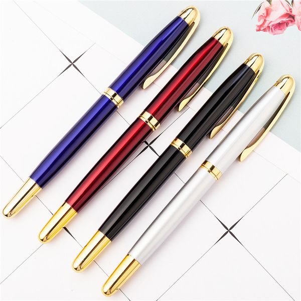 

good quality metal business signature pen student teacher writing gift school office writing gift advertising ballpoint pens, Blue;orange