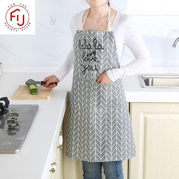 

aprons linen sleeveless apron with large pocket home cooking baking shop cleaning chef waiter kitchen man woman accessory