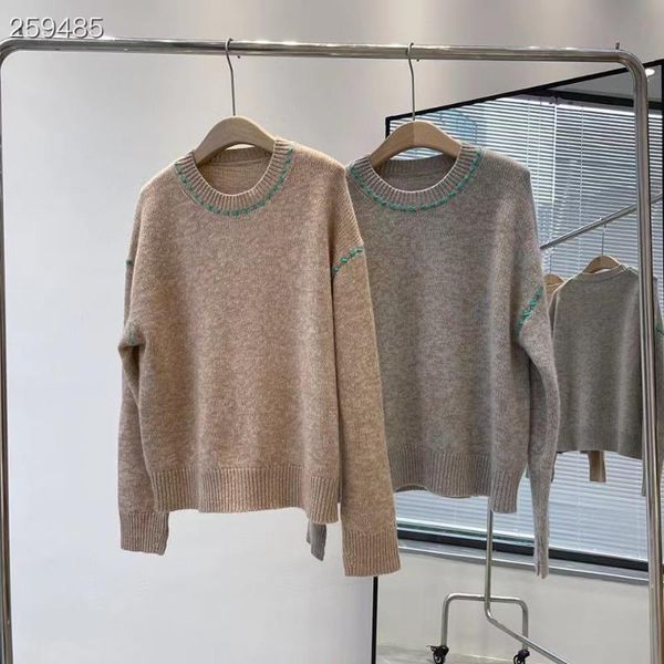 

women's sweaters runway design pullover sweater women 2022 spring knitted color patchwork femme o-neck cashmere, White;black
