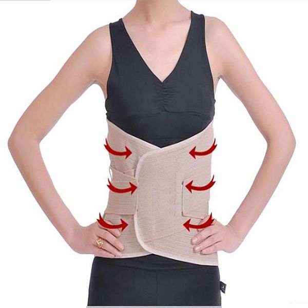 

men women lumbar back support belt pain relief corrector brace elastic waist spine protector, Black;gray