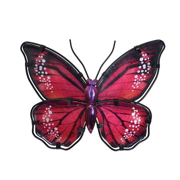

garden decorations red metal butterfly wall art for home and decoration miniaturas animal outdoor statues sculptures yard