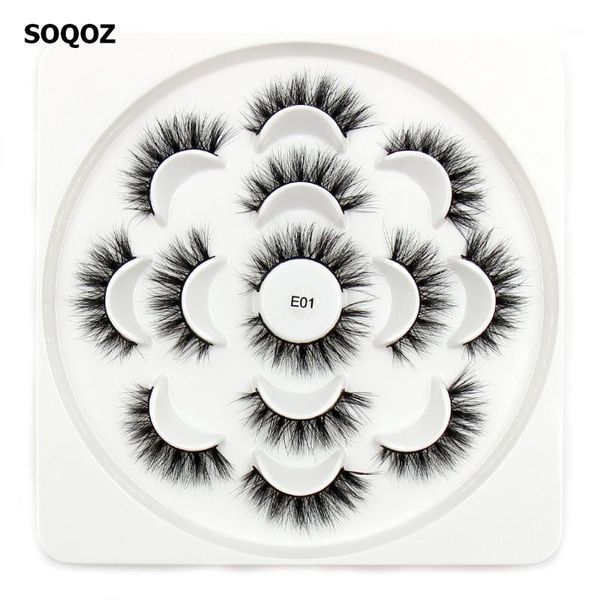 

7 pairs/pack eyelashes 3d mink lashes cross fluffy natural long false makeup1