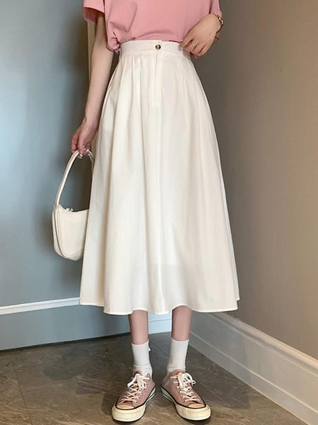 

skirts high waist school skirt girls summer 2021 parachute, Black