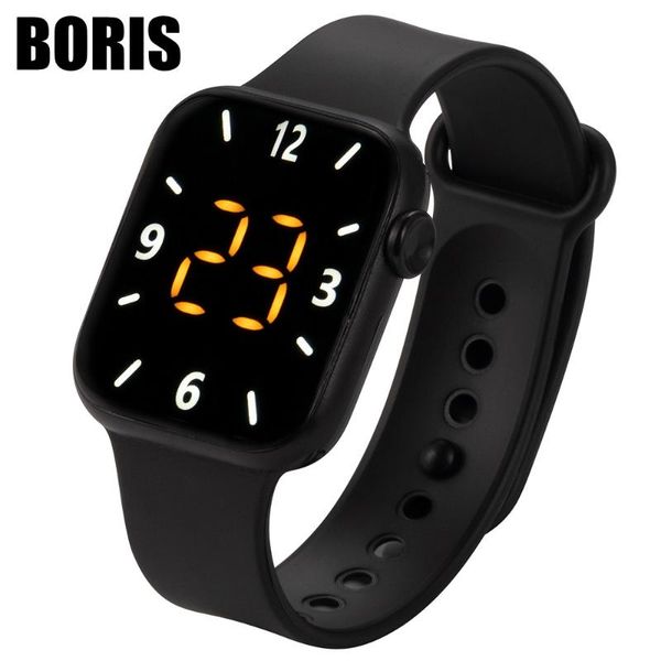 

wristwatches sport men digital watches silicone led display electronic watch for women casual fashion wristwatch relogio masculino, Slivery;brown