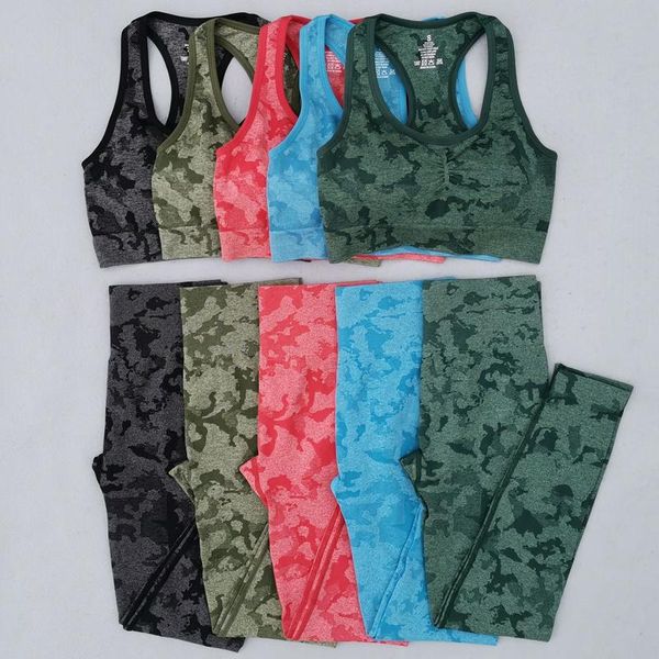 

yoga outfit adapt camo seamless gym sets for women fitness sportwear workout clothes leggings racerback sports bra 2 pcs outfits set