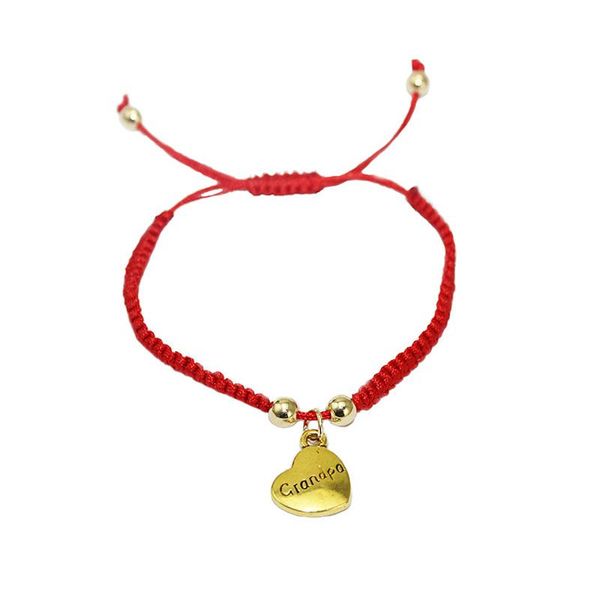 

link, chain jewelry heart mom love handmade leather rope braided bracelet with mother's day gift, Black