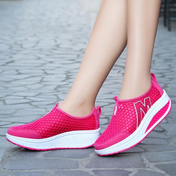

boots style mesh sports rocking shoes women's breathable fresh college casual student's slip-on foot covering, Black