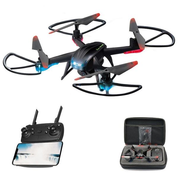 

drone with hd camera 720p wifi real-time transmission quadcopter rc helicopter one-button return 360Â°roll over toys drones