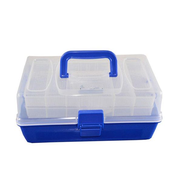 

fishing accessories hobbylane outdoor kit three-layer portable plastic bait box large-capacity gear transparent cover
