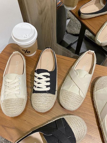 

slippers 2021 spring and summer ladies baotou half all-match fashionable outer wear, Black