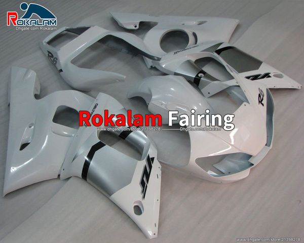 YAMAHA YZF R6 98 99 00 01 02 YZF600 R6 1998-2002 YZF600 R6 1998-2002 Beyaz Cowling Fairings Kiti (Enjeksiyon Kalıpları)