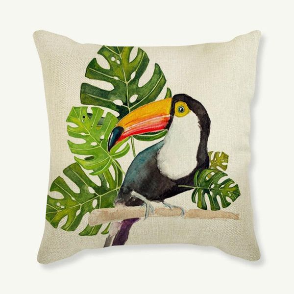 

summer flower birds cushion cover 45x45cm tropical leaf butterfly parrot soft pillow cases covers bedroom sofa decoration cushion/decorative