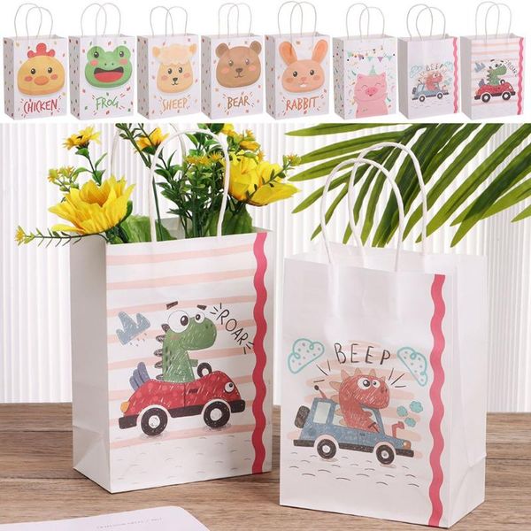 

gift wrap 10pcs recyclable kraft paper party supplies wedding favors bag cartoon animal handbag candy package shop loot