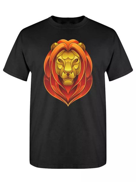 

artistic lion head tee men's -image by shutterstock, White;black