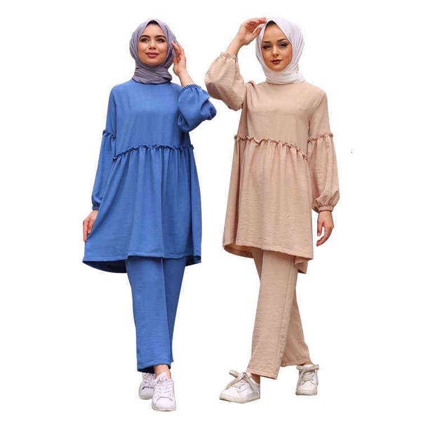 

casual dresses zhiidodo muslim suit large two piece set 21030#, Black;gray