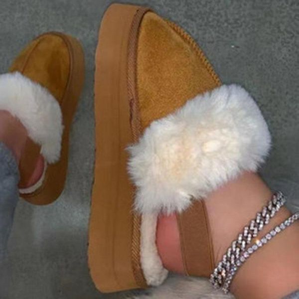 

slippers women's for home autumn winter furry flat comfortable shoes beach fashion novelties indoor female outdoor keep warm, Black