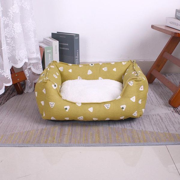 

cat beds & furniture rice ball solid color bottom rectangular pet nest pad detachable kennel