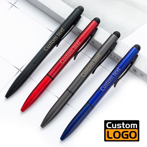 

ballpoint pens metal touch screen pen advertising student stationery wholesale school supplies lettering name custom logo, Blue;orange