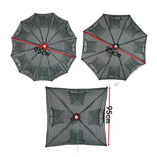 

4/6 hole fishing net automatic nylon foldable fish cast network cage accessories