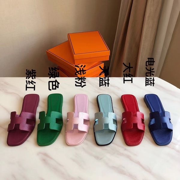 

slipper summer new women's slippers net red ins tide 2021 sandals non slip flat bottom leather wear h-type sandals versatile sandalszly, Black