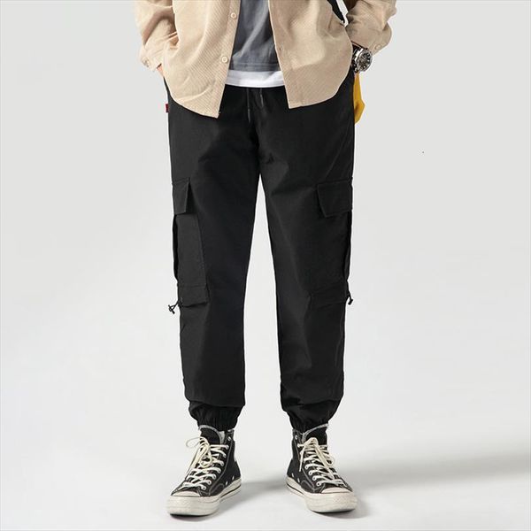 

sports casual assault summer loose women pant waist nine point overalls, Black