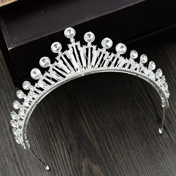 

hair clips & barrettes bridal crown headdress luxury elegant princess korean crystal wedding dress accessories, Golden;silver