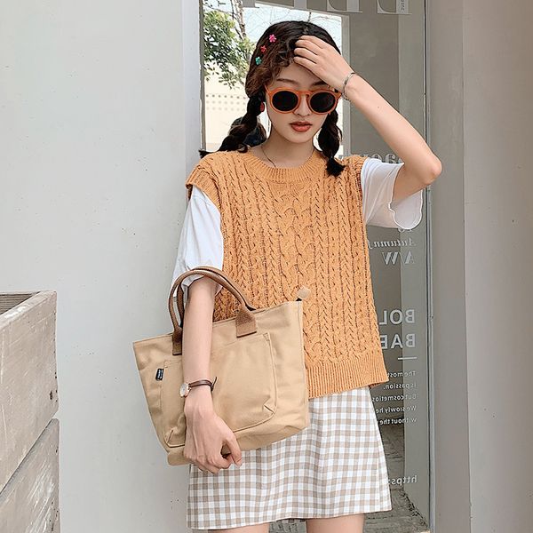 

canvas bag lady 2021 harajuku fresh ins hand large capacity shopping