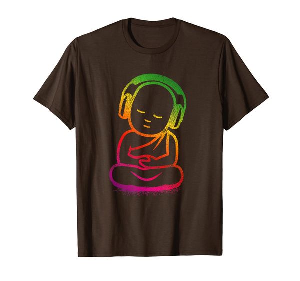 

buddha headphones t shirt - buddhist monk dj shirt, White;black